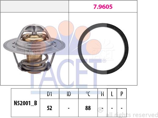 FACET 7.8312 - Термостат охлаждающей жидкости / корпус autodif.ru