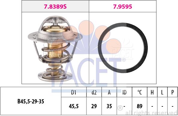 FACET 7.8389 - Термостат охлаждающей жидкости / корпус autodif.ru