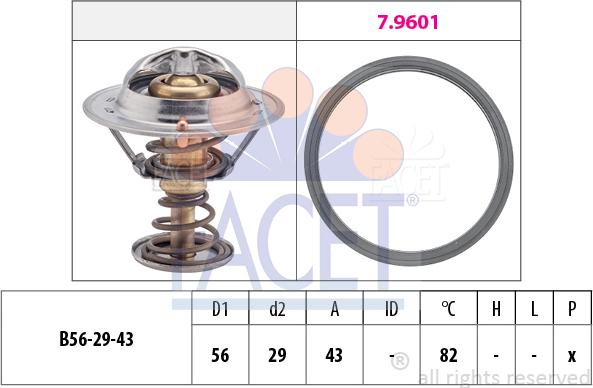 FACET 7.8339 - Термостат охлаждающей жидкости / корпус autodif.ru