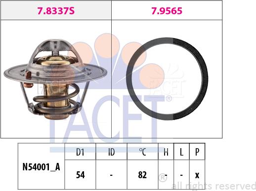 FACET 7.8334 - Термостат охлаждающей жидкости / корпус autodif.ru
