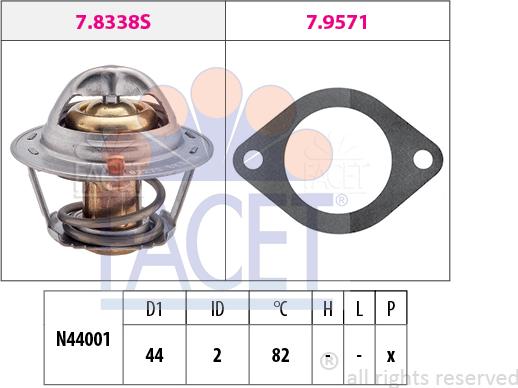 FACET 7.8338 - Термостат охлаждающей жидкости / корпус autodif.ru