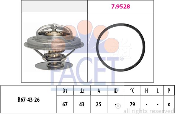 FACET 7.8333 - Термостат охлаждающей жидкости / корпус autodif.ru