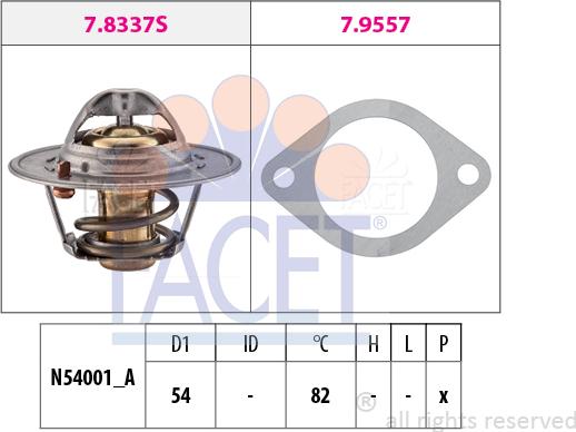 FACET 7.8337 - Термостат охлаждающей жидкости / корпус autodif.ru