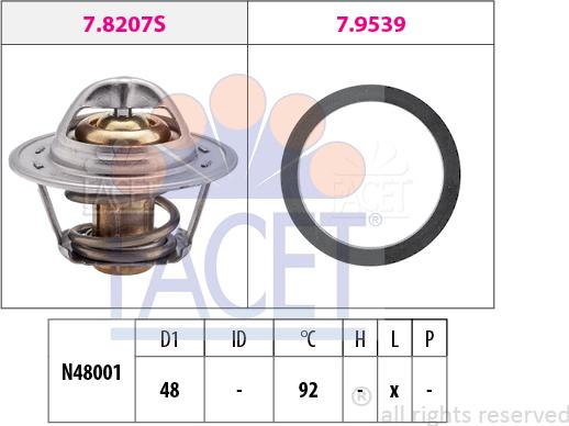 FACET 7.8295 - Термостат охлаждающей жидкости / корпус autodif.ru