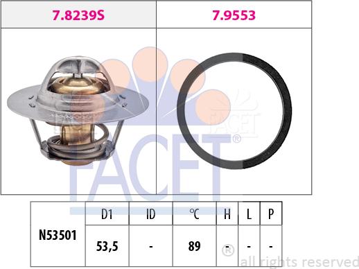 FACET 7.8290 - Термостат охлаждающей жидкости / корпус autodif.ru