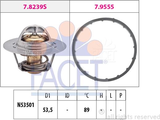 FACET 7.8291 - Термостат охлаждающей жидкости / корпус autodif.ru