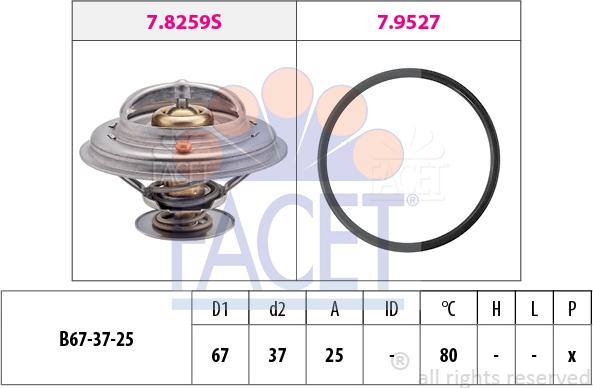 FACET 7.8259 - Термостат охлаждающей жидкости / корпус autodif.ru
