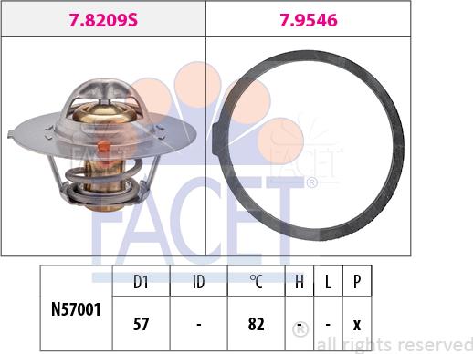 FACET 7.8209 - Термостат охлаждающей жидкости / корпус autodif.ru