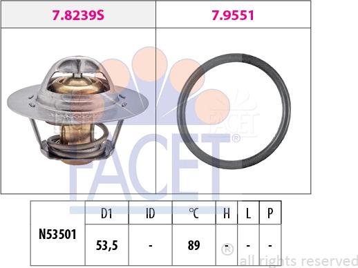 FACET 7.8239 - Термостат охлаждающей жидкости / корпус autodif.ru