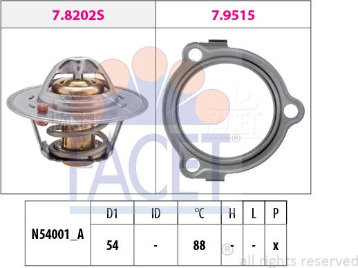 FACET 7.8234 - Термостат охлаждающей жидкости / корпус autodif.ru