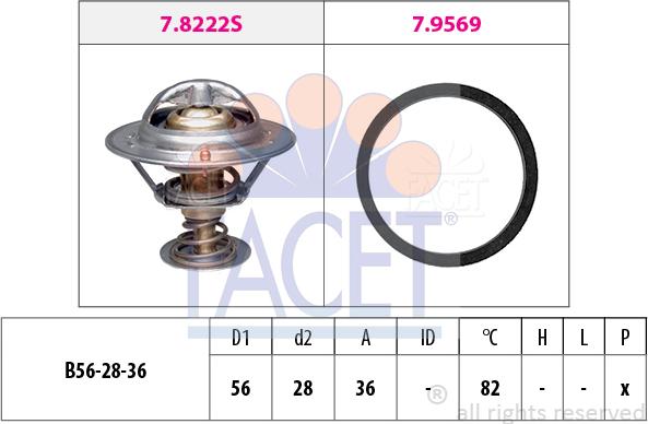 FACET 7.8222 - Термостат охлаждающей жидкости / корпус autodif.ru