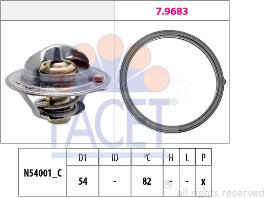 FACET 7.8727 - Термостат охлаждающей жидкости / корпус autodif.ru