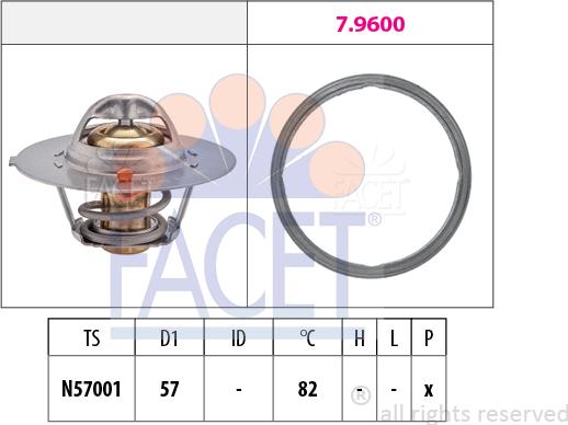 FACET 7.7938 - Термостат охлаждающей жидкости / корпус autodif.ru