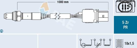 FAE 75045 - Лямбда-зонд, датчик кислорода autodif.ru