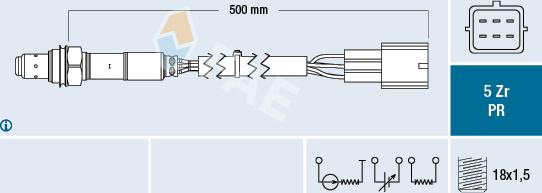 FAE 75041 - Лямбда-зонд, датчик кислорода autodif.ru