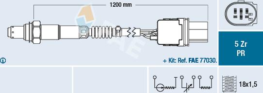 FAE 75050 - Лямбда-зонд, датчик кислорода autodif.ru