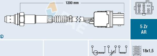 FAE 75005 - Лямбда-зонд, датчик кислорода autodif.ru