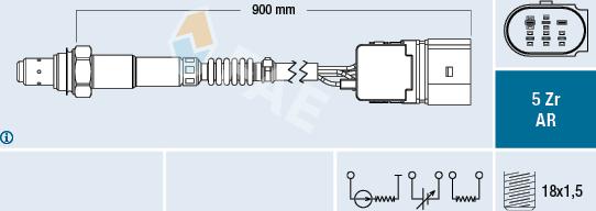 FAE 75021 - Лямбда-зонд, датчик кислорода autodif.ru