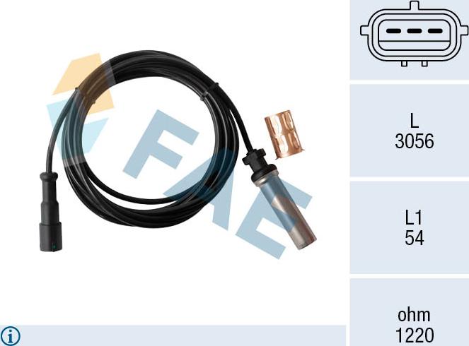 FAE 78560 - Датчик ABS, частота вращения колеса autodif.ru