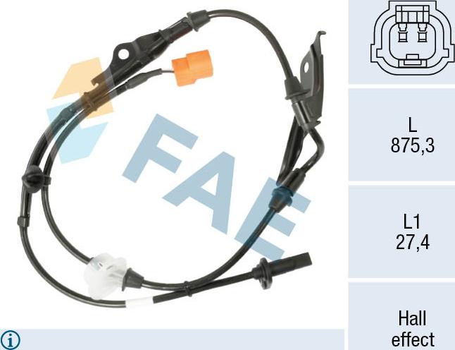 FAE 78602 - Датчик ABS, частота вращения колеса autodif.ru