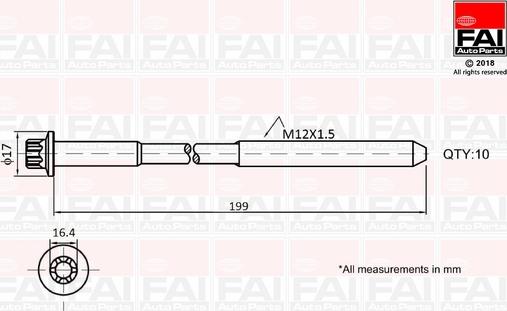FAI AutoParts B1756 - Комплект болтов головки цилиндра autodif.ru