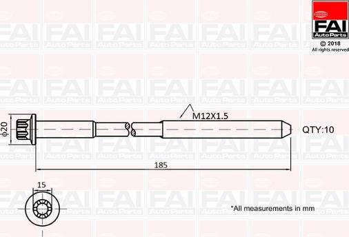 FAI AutoParts B2129 - Комплект болтов головки цилиндра autodif.ru