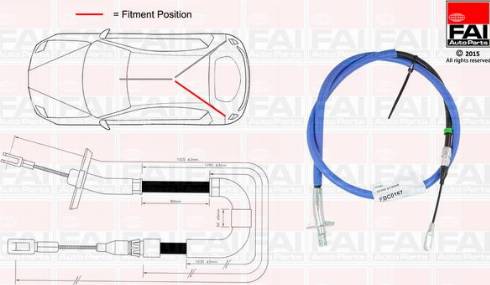 FAI AutoParts FBC0167 - Тросик, cтояночный тормоз autodif.ru