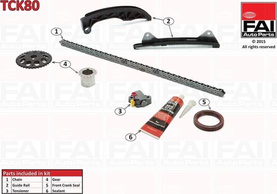 FAI AutoParts TCK80 - Комплект цепи привода распредвала autodif.ru