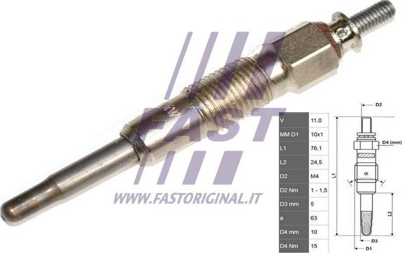 Fast FT82705 - Свеча накаливания autodif.ru