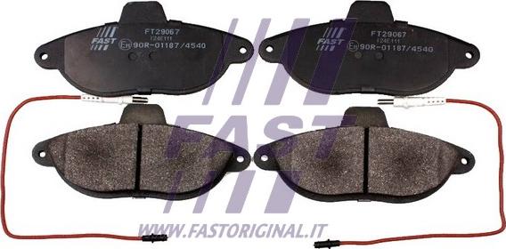 Fast FT29067 - Тормозные колодки, дисковые, комплект autodif.ru