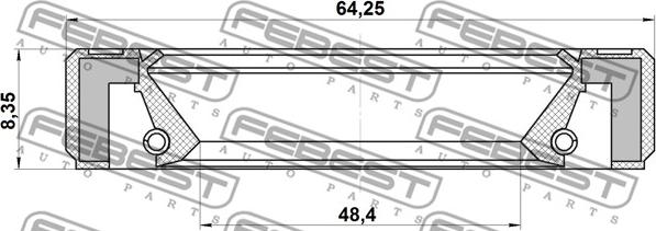Febest 95GBY-50640808R - сальник привода!\ Toyota Avensis 03-08 autodif.ru