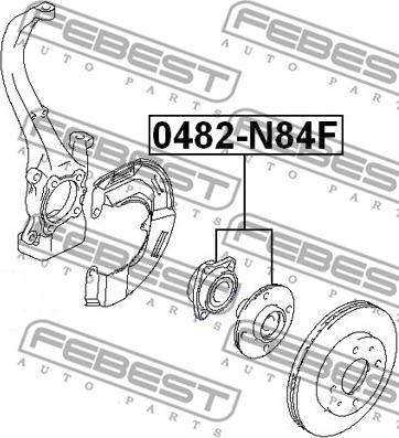 Febest 0482-N84F - к-кт подшипник ступицы передней!\ Mitsubishi Chariot Grandis N94W 4WD autodif.ru