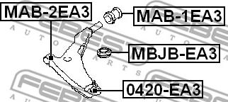 Febest MBJB-EA3 - Пыльник опоры шаровой нижнего рычага autodif.ru