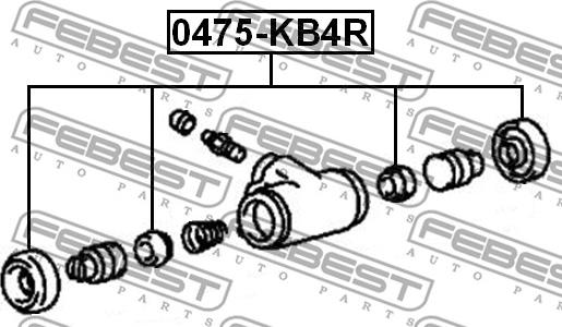 Febest 0475-KB4R - Ремкомплект суппорта тормозного заднего autodif.ru