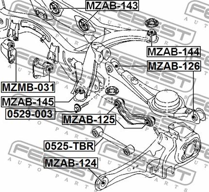 Febest 0529-003 - болт с эксцентриком!\ Mazda CX-9 07-13 autodif.ru