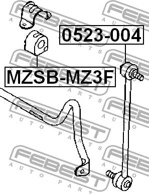 Febest 0523-004 - тяга стабилизатора переднего!\ Mazda 3 03>, Volvo S40/V50 04> autodif.ru