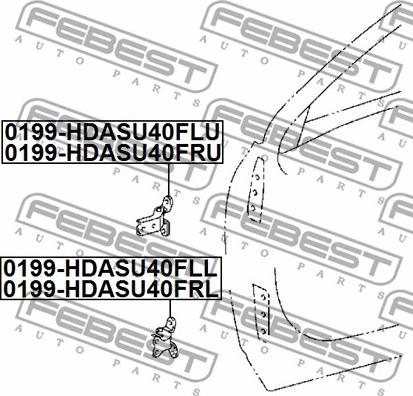 Febest 0199-HDASU40FLL - петля передней левой двери нижняя!\ Lexus CT200H 10> autodif.ru