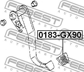 Febest 0183-GX90 - накладка педали! (р)сцепл/торм.60x60\Nissan Primera P11, Toyota Camry/Land Cruiser/Avensis autodif.ru