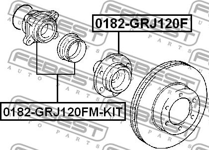 Febest 0182-GRJ120FM-KIT - к-кт подшипника ступицы передн.!\ Toyota Land Cruiser 3.0/4.0 03> autodif.ru