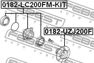 Febest 0182-LC200FM-KIT - к-кт подшипника ступицы передней!\ Toyota Land Cruiser 200 07> autodif.ru