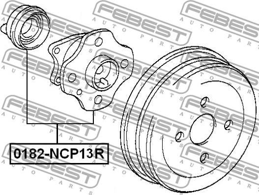 Febest 0182-NCP13R - подшипник ступицы задней!\ Toyota Yaris/Echo 1.3/1.5 99-06 со ступицей autodif.ru