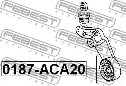 Febest 0187-ACA20 - ролик натяжной !комплект\ Toyota Corolla Ce120/Nze12#/Zze12# 2000-2008 autodif.ru