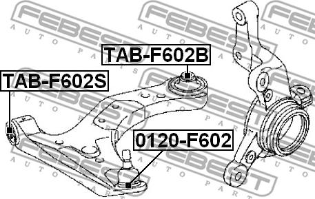 Febest 0120-F602 - Опора шаровая переднего нижнего рычага autodif.ru
