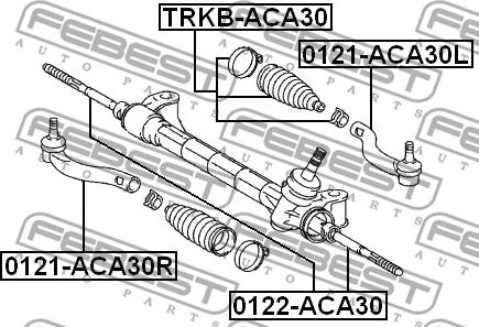 Febest 0121-ACA30L - наконечник рулевой левый!\ Toyota RAV4 III 06-12/ RAV4 IV 12> autodif.ru