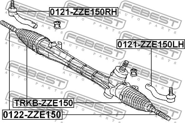 Febest 0121-ZZE150LH - наконечник рулевой левый!\ Toyota Auris all 07> autodif.ru