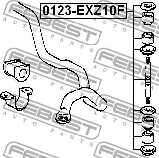 Febest 0123-EXZ10F - втулка тяги стабилизатора переднего!\ Toyota Starlet EP8#/NP80 89-96/Paseo 95-99 autodif.ru
