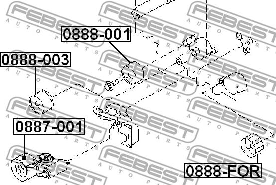 Febest 0888-003 - ролик обводной ремня ГРМ!\ Subaru Impreza/Legacy 1.6-2.0T 97> autodif.ru