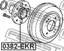 Febest 0382-EKR - Ступица 0382-EKR задняя (42200-S04-008) Honda Civic/Logo autodif.ru