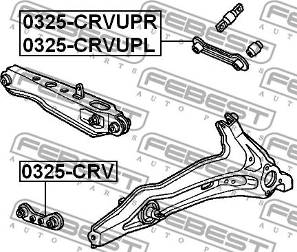 Febest 0325-CRVUPL - рычаг задней подвески верхний левый!\ Honda Civic 91-01 autodif.ru