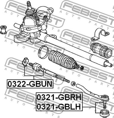 Febest 0321-GBLH - наконечник рулевой левый!\ Honda Mobilio Gb1/Gb2 01-08 autodif.ru